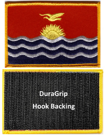 Kiribati flag patch with DuraGrip hook backing
