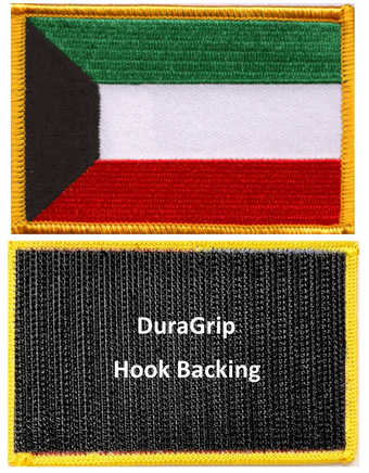 Kuwait flag patch with DuraGrip hook backing