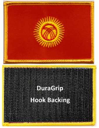 Kyrgyzstan flag patch with DuraGrip hook backing