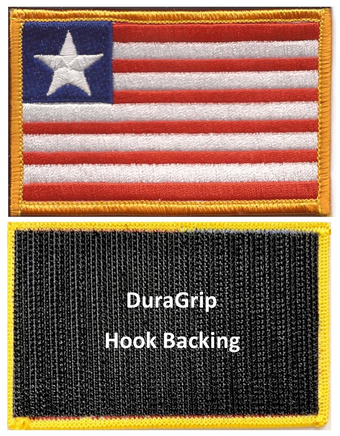 Liberia flag patch with DuraGrip hook backing