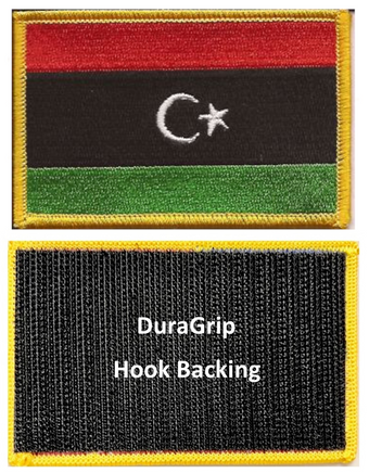 Libya flag patch with DuraGrip hook backing