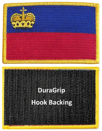 Liechtenstein flag patch with DuraGrip hook backing