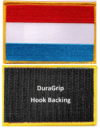 Luxembourg flag patch with DuraGrip hook backing
