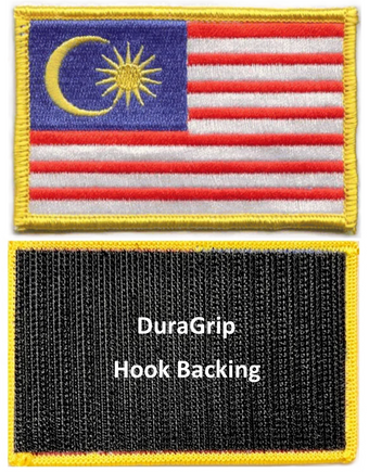 Malaysia flag patch with DuraGrip hook backing