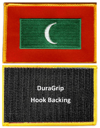Maldives flag patch with DuraGrip hook backing