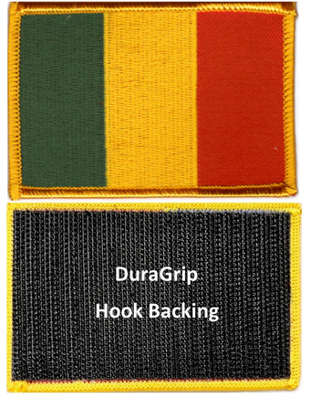 Mali flag patch with DuraGrip hook backing