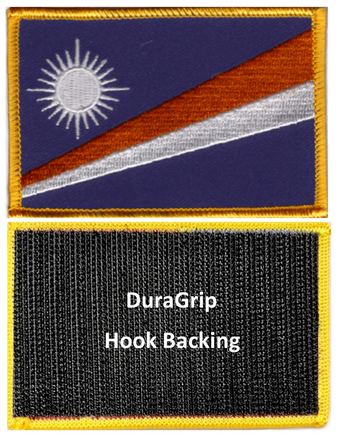 Marshall Islands flag patch with DuraGrip hook backing