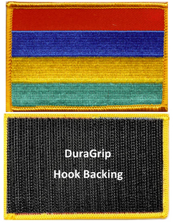 Mauritius flag patch with DuraGrip hook backing