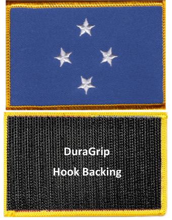 Micronesia flag patch with DuraGrip hook backing