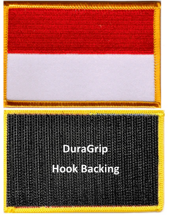 Monaco flag patch with DuraGrip hook backing