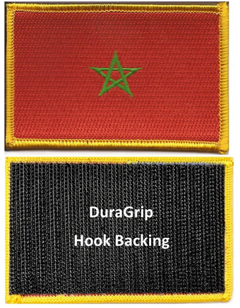Morocco flag patch with DuraGrip hook backing