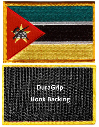 Mozambique flag patch with DuraGrip hook backing