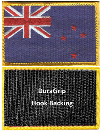 New Zealand flag patch with DuraGrip hook backing