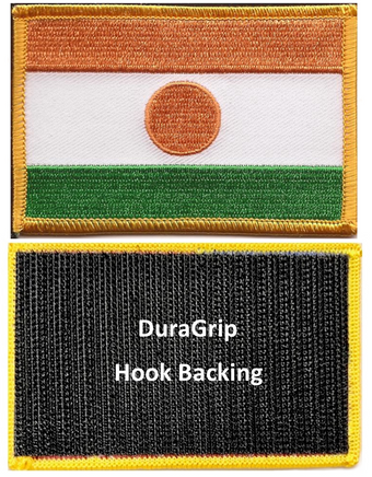 Niger flag patch with DuraGrip hook backing