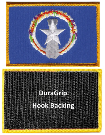 Northern Marianas flag patch with DuraGrip hook backing