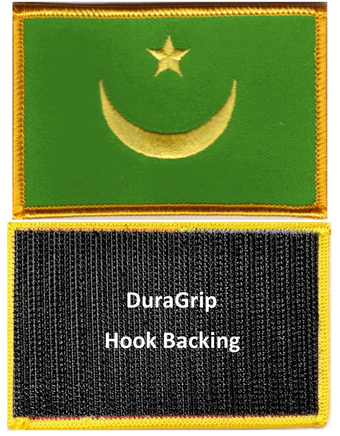 Old Mauritania flag patch with DuraGrip hook backing