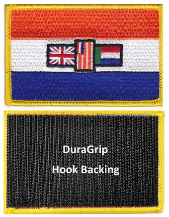 Old South Africa flag patch with DuraGrip hook backing