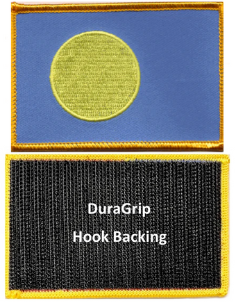 Palau flag patch with DuraGrip hook backing