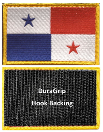 Panama flag patch with DuraGrip hook backing