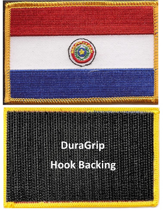 Paraguay flag patch with DuraGrip hook backing