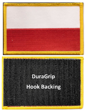 Poland flag patch with DuraGrip hook backing