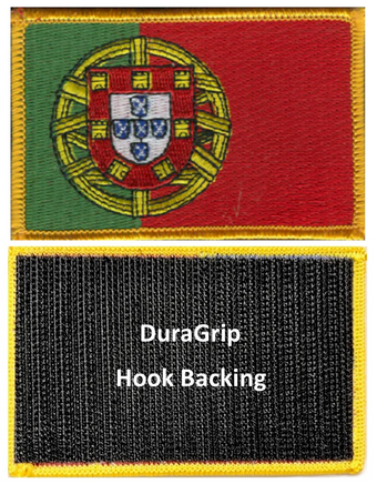 Portugal flag patch with DuraGrip hook backing