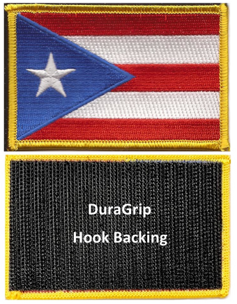Puerto Rico flag patch with DuraGrip hook backing