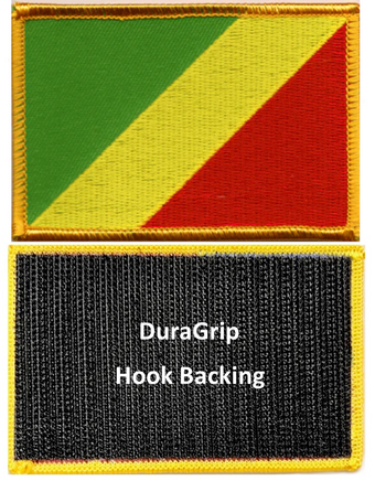 Republic of Congo flag patch with DuraGrip hook backing