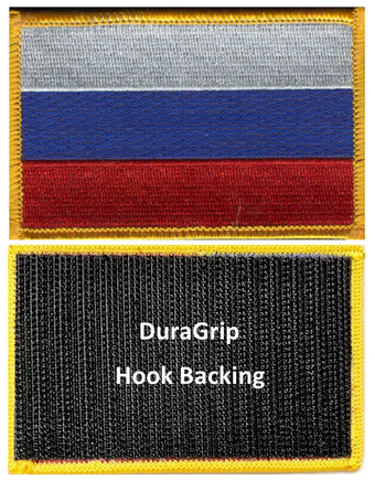 Russia flag patch with DuraGrip hook backing