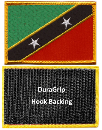 Saint Kitts and Nevis flag patch with DuraGrip hook backing