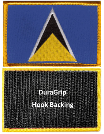 Saint Lucia flag patch with DuraGrip hook backing