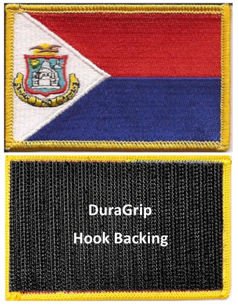 Saint Martin flag patch with DuraGrip hook backing