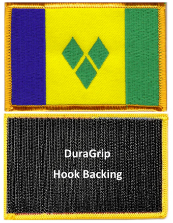 Saint Vincent and Grenadines flag patch with DuraGrip hook backing