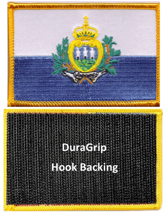 San Marino flag patch with DuraGrip hook backing