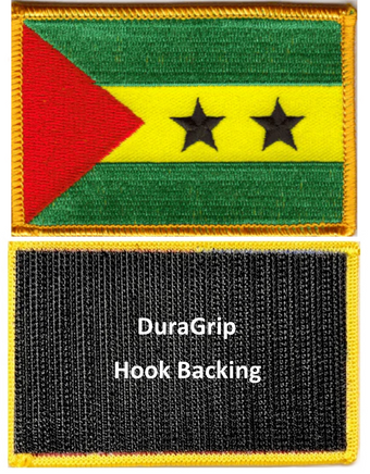 Sao Tome flag patch with DuraGrip hook backing