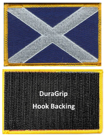 Scotland flag patch with DuraGrip hook backing
