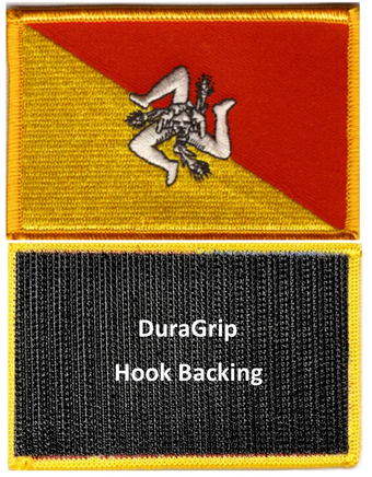 Sicily flag patch with DuraGrip hook backing