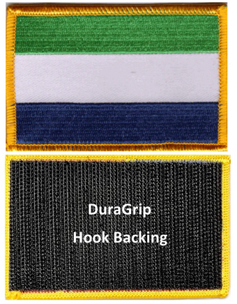 Sierra Leone flag patch with DuraGrip hook backing