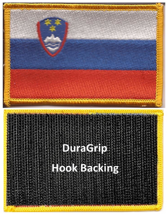 Slovenia flag patch with DuraGrip hook backing