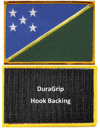 Solomon Islands flag patch with DuraGrip hook backing