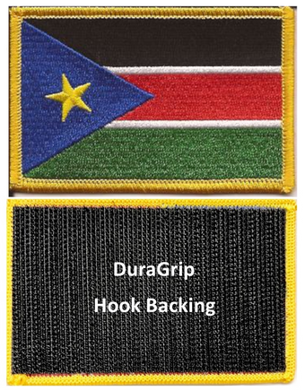 South Sudan flag patch with DuraGrip hook backing