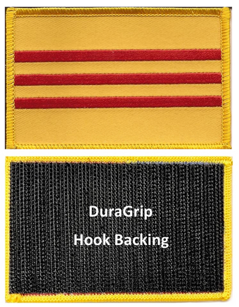 South Vietnam flag patch with DuraGrip hook backing