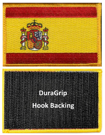 Spain flag patch with DuraGrip hook backing