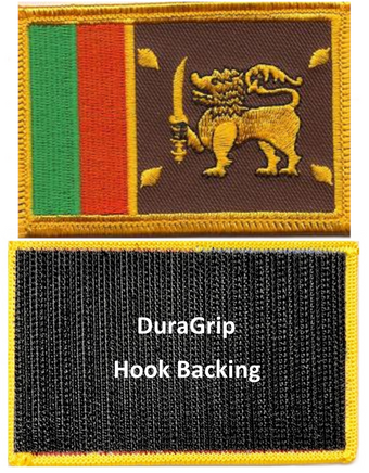 Sri Lanka flag patch with DuraGrip hook backing