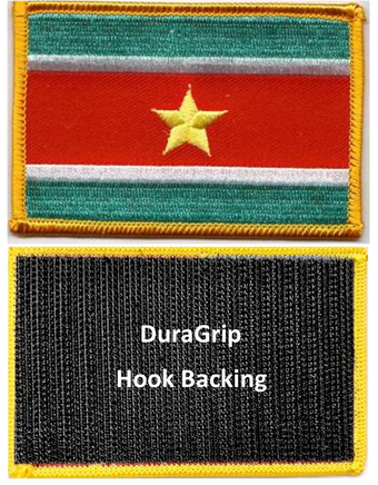 Suriname flag patch with DuraGrip hook backing