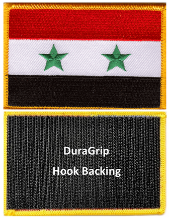 Syria flag patch with DuraGrip hook backing