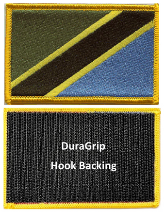 Tanzania flag patch with DuraGrip hook backing