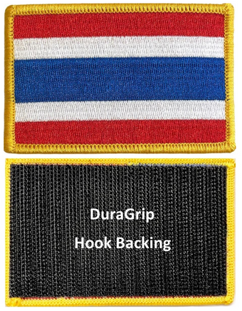 Thailand flag patch with DuraGrip hook backing