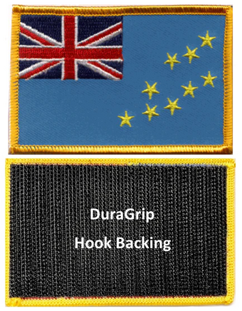 Tuvalu flag patch with DuraGrip hook backing