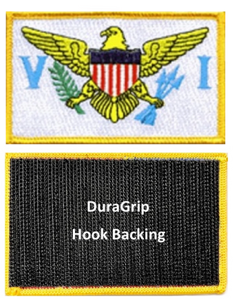 US Virgin Islands flag patch with DuraGrip hook backing